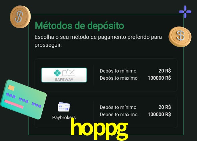 O cassino hoppg oferece uma grande variedade de métodos de pagamento